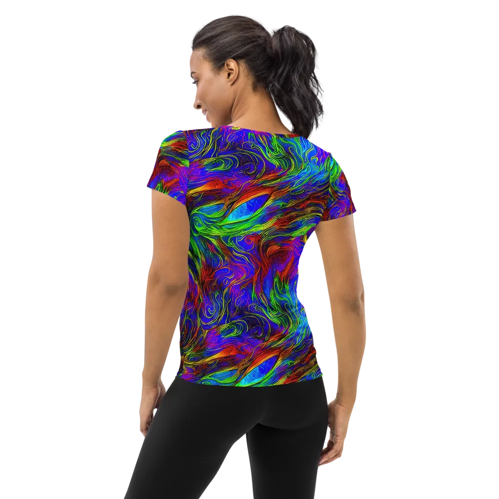 Inferno Flow on Women's Athletic T-Shirt — Back