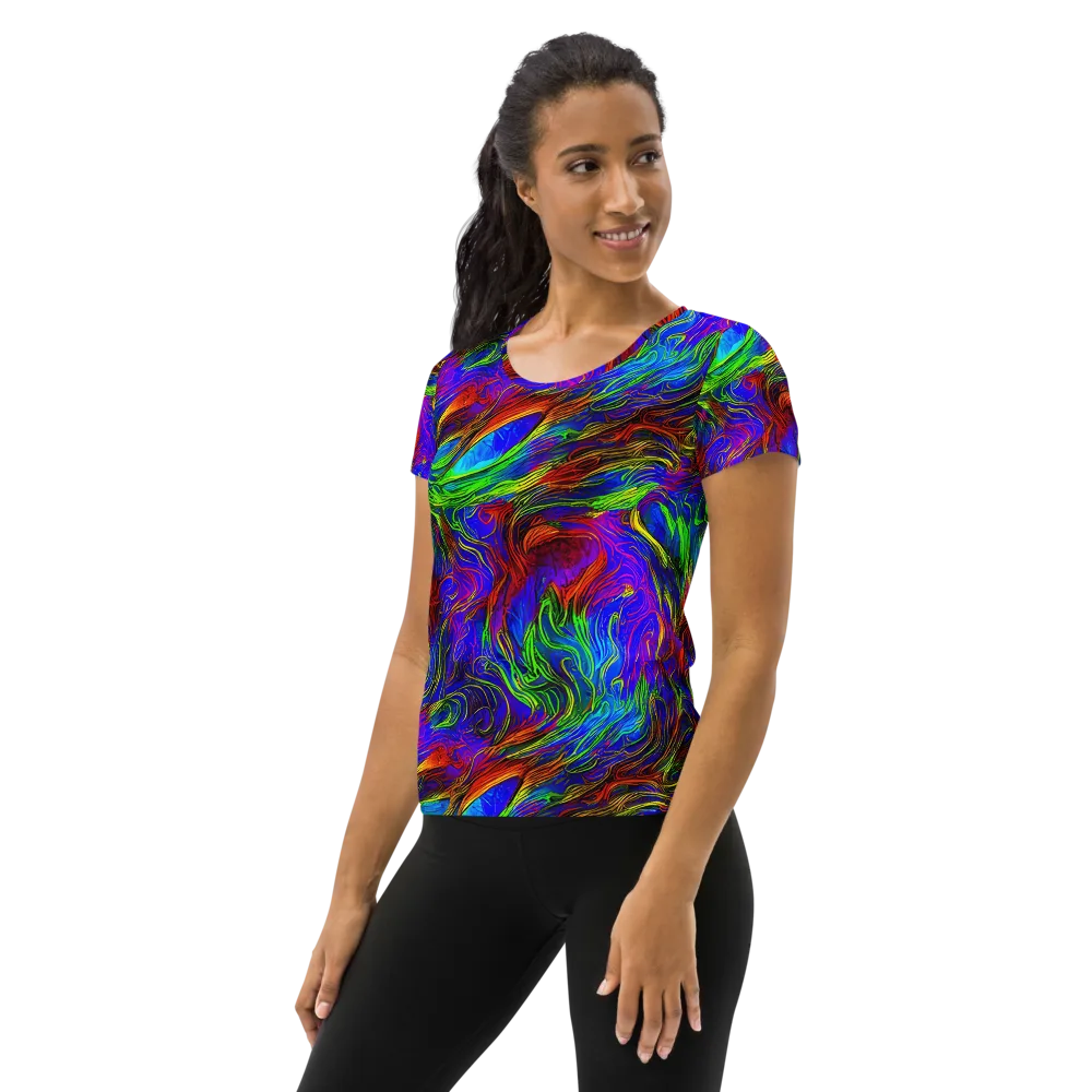 Inferno Flow on Women's Athletic T-Shirt — Left