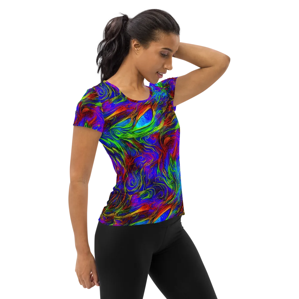 Inferno Flow on Women's Athletic T-Shirt — Right