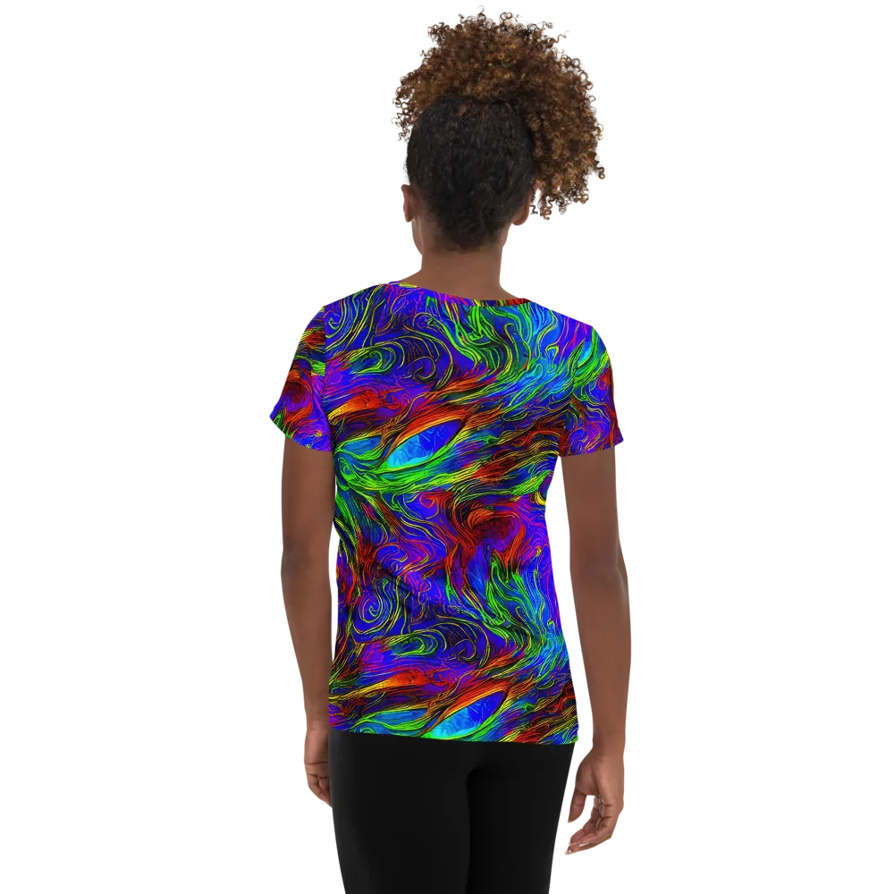 Inferno Flow on Women's Athletic T-Shirt — Back