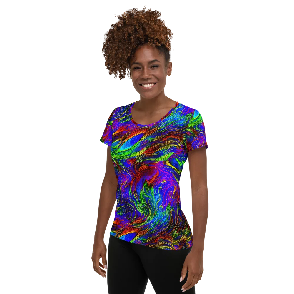 Inferno Flow on Women's Athletic T-Shirt — Left