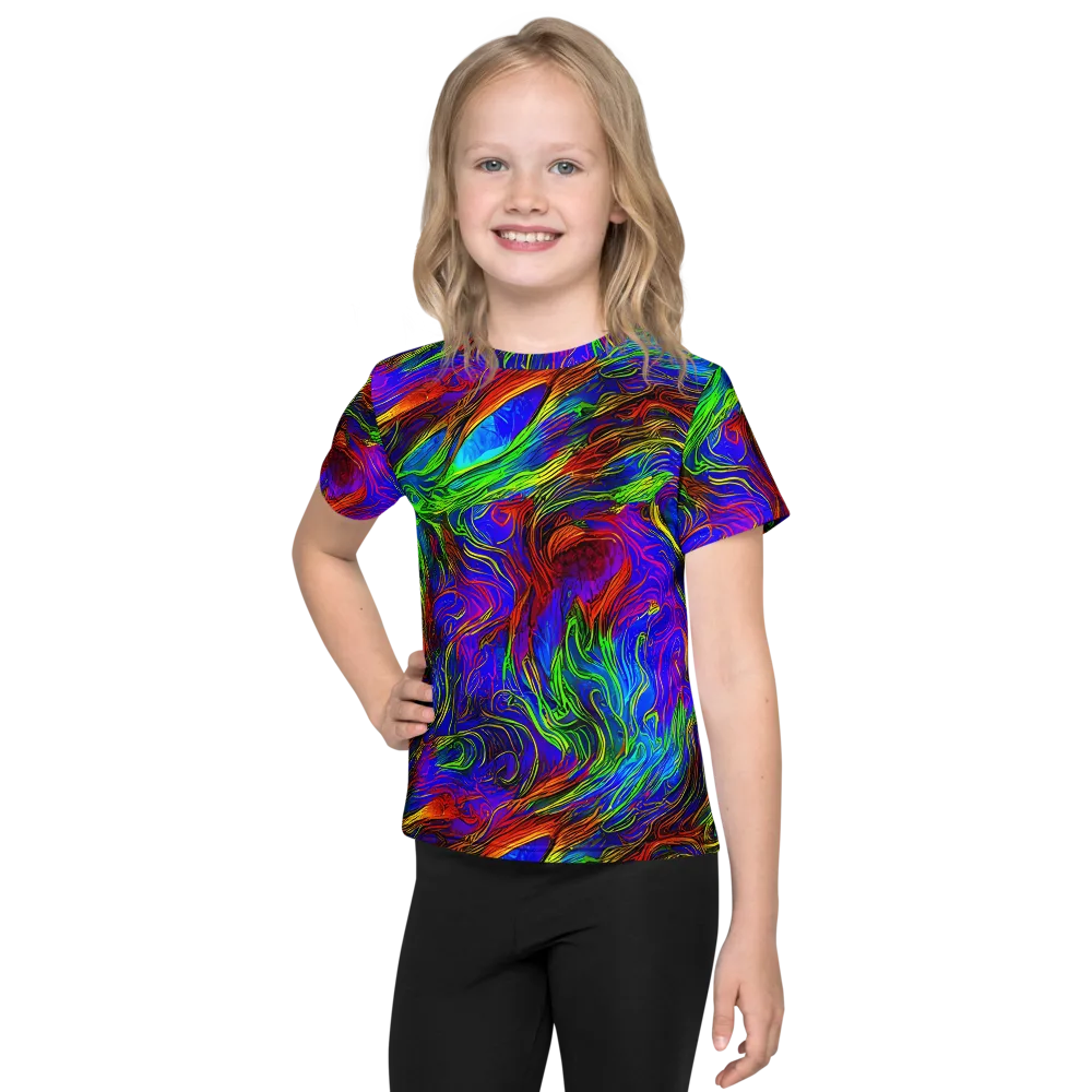 Inferno Flow on Kids Crew Neck T-Shirt — Front