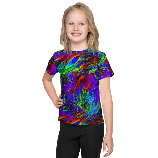 Inferno Flow on a Kids Crew Neck T-Shirt