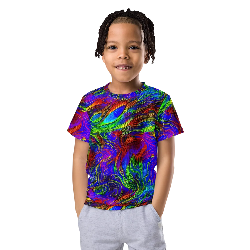 Inferno Flow on Kids Crew Neck T-Shirt — Front