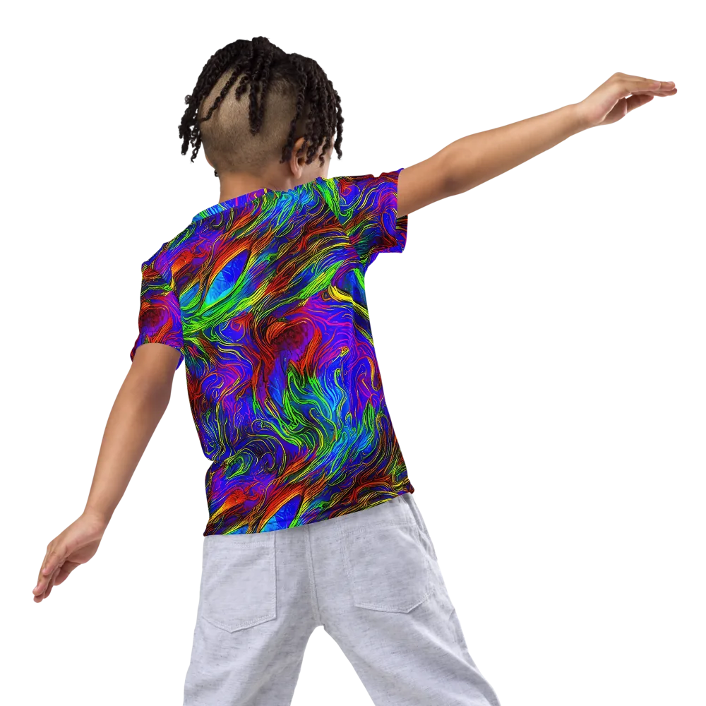 Inferno Flow on Kids Crew Neck T-Shirt — Back