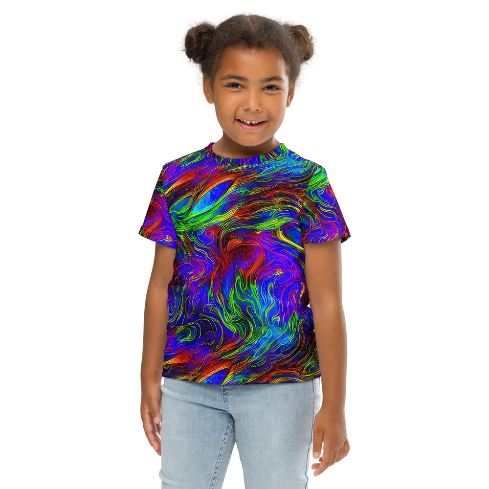 Inferno Flow on Kids Crew Neck T-Shirt — Front