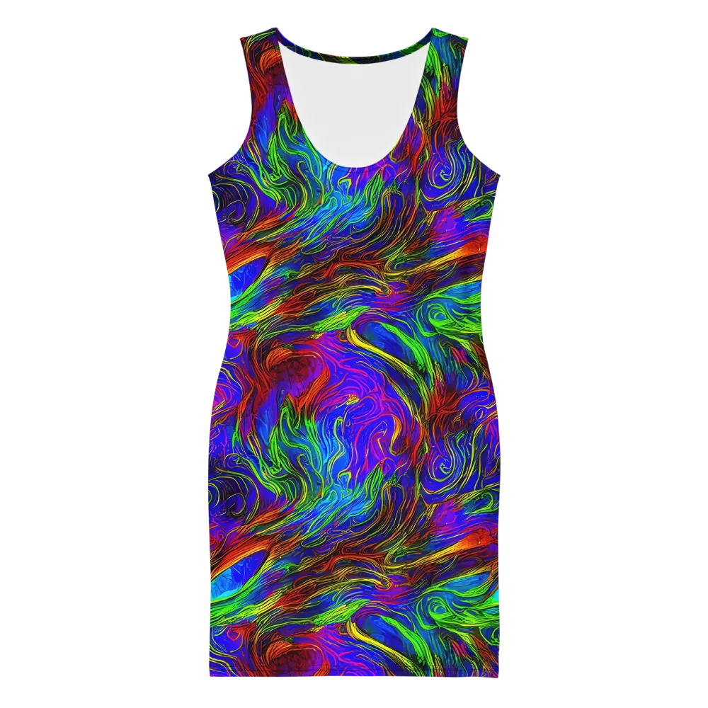 Inferno Flow on Bodycon Dress — Front