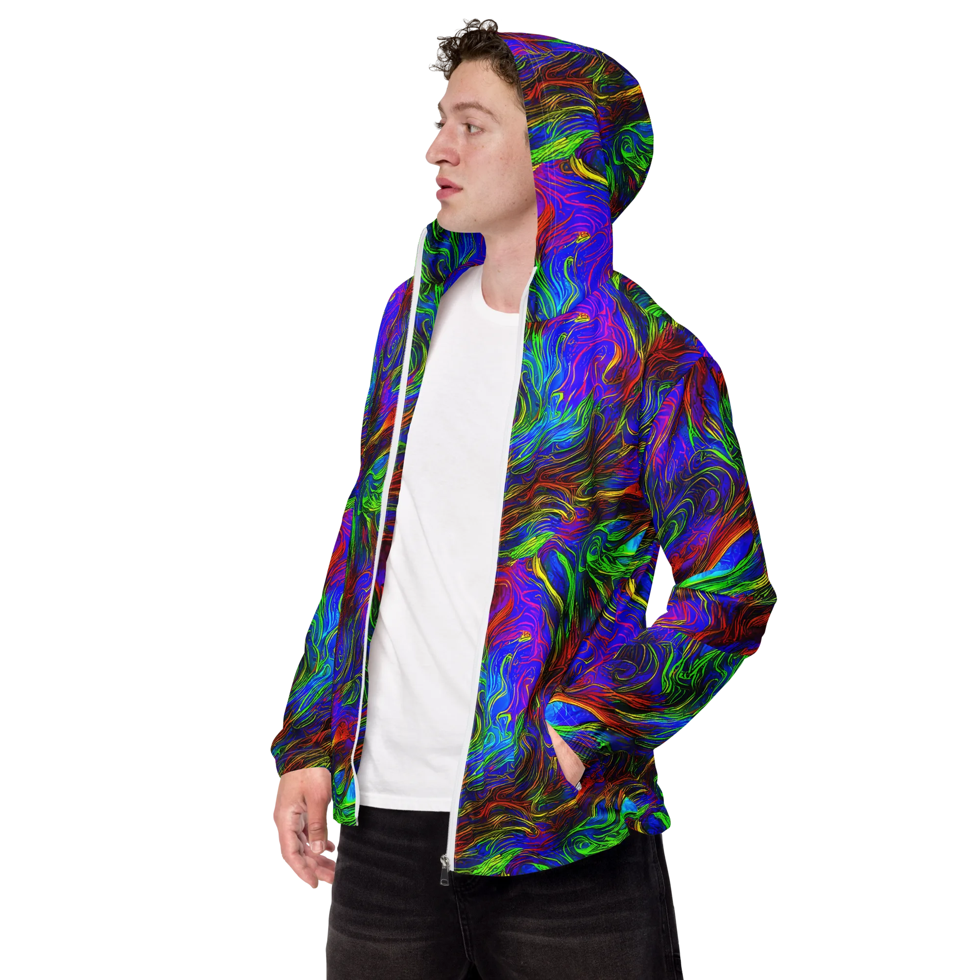 Inferno Flow on Men's Windbreaker — Left Front
