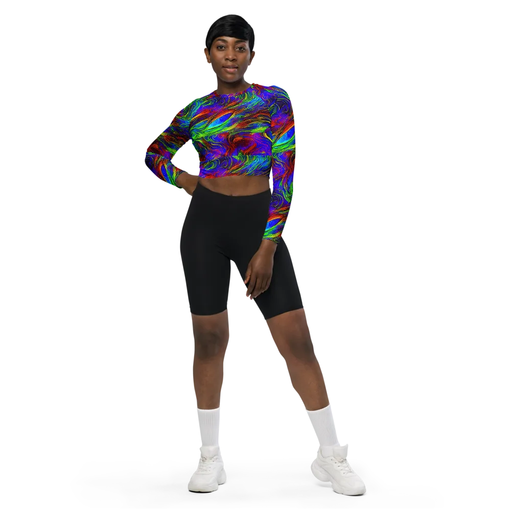 Inferno Flow on Long Sleeve Crop Top — Front