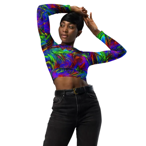 Inferno Flow on a Long Sleeve Crop Top