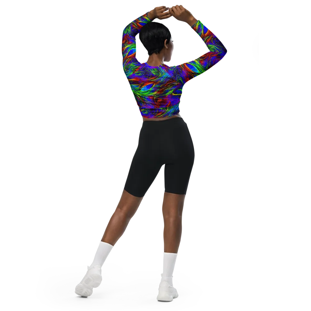 Inferno Flow on Long Sleeve Crop Top — Back