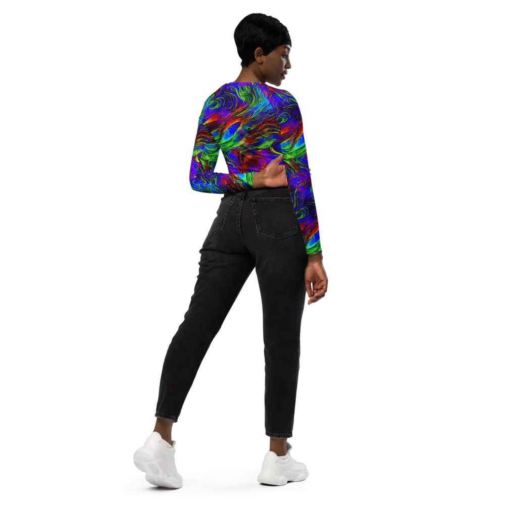 Inferno Flow on Long Sleeve Crop Top — Right Back