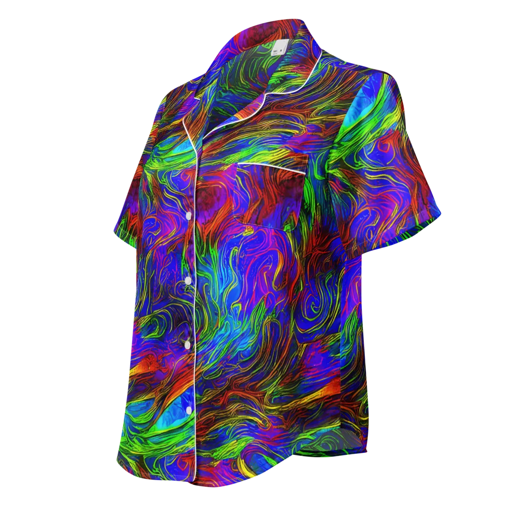 Inferno Flow on Women's Short Sleeve Pajama Top — Left Front