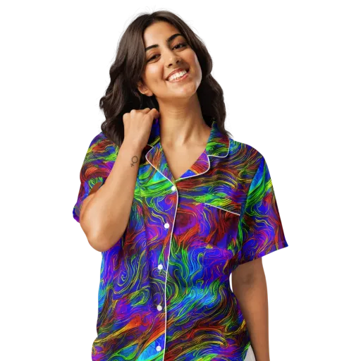 Inferno Flow on a Women's Short Sleeve Pajama Top