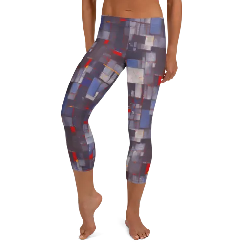 Cubist Rhythm on a Capri Leggings