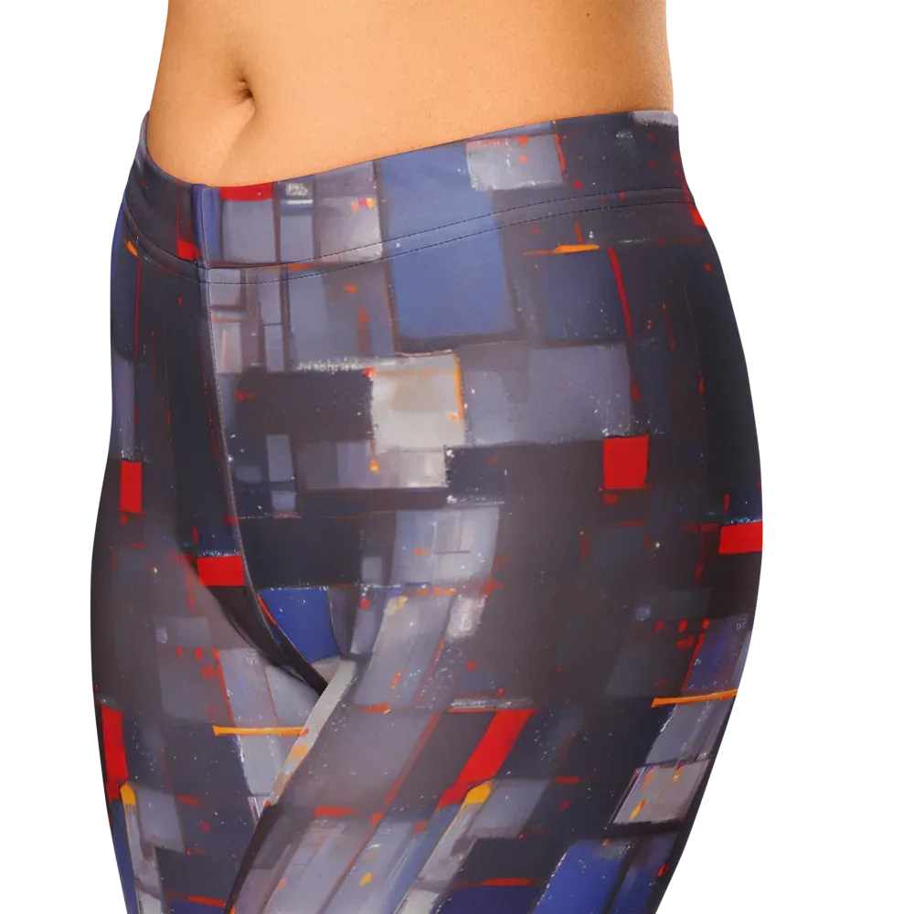 Cubist Rhythm on Capri Leggings — Zoomed-in