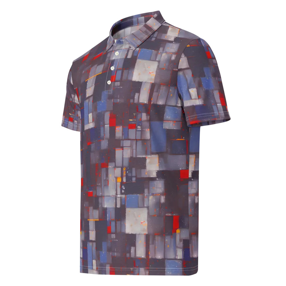 Cubist Rhythm on Men's Slim Fit Polo Shirt — Left Front