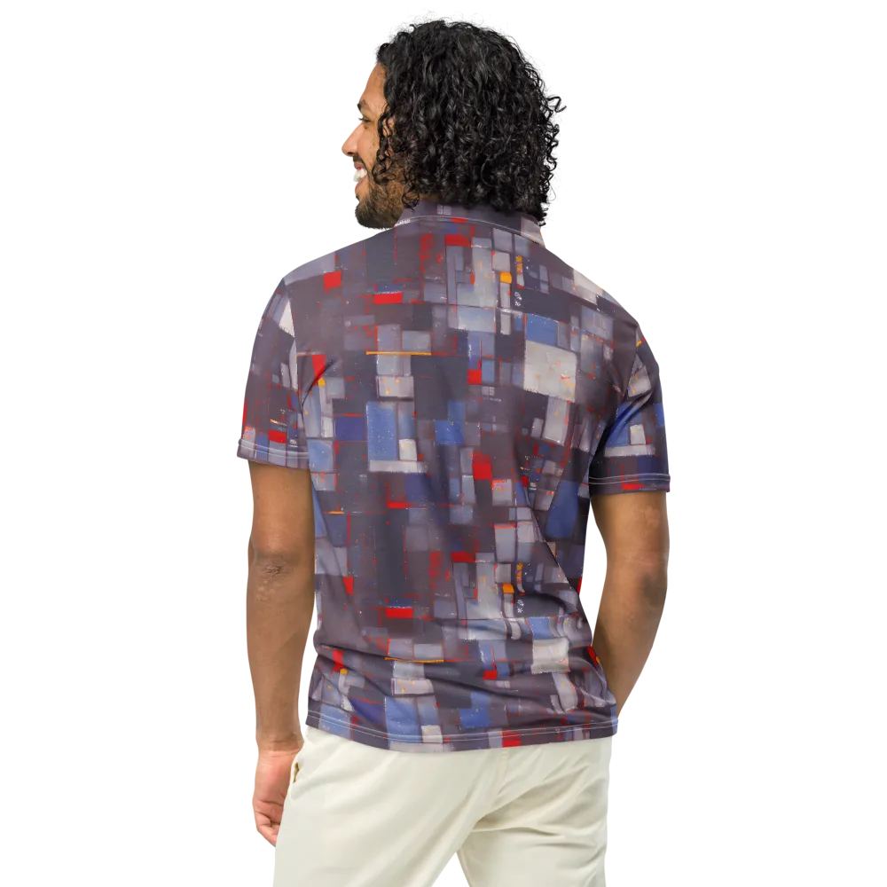Cubist Rhythm on Men's Slim Fit Polo Shirt — Back