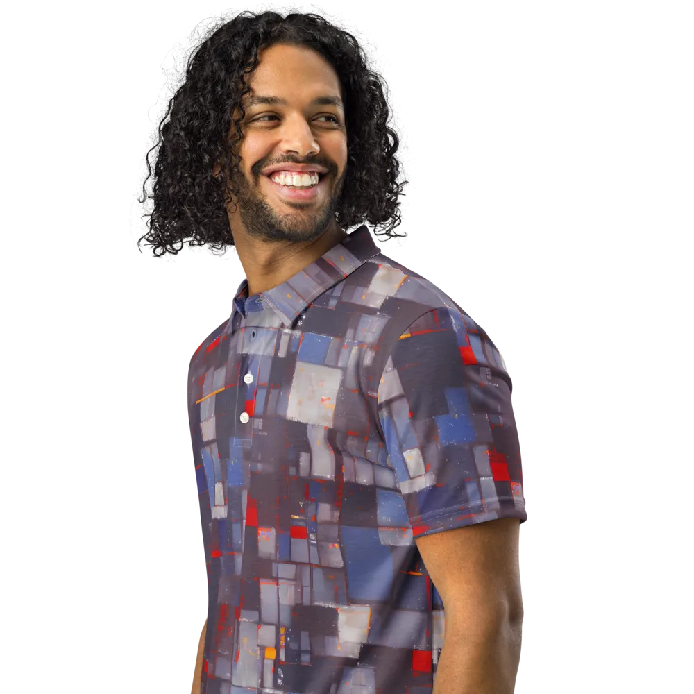 Cubist Rhythm on Men's Slim Fit Polo Shirt — Left Front