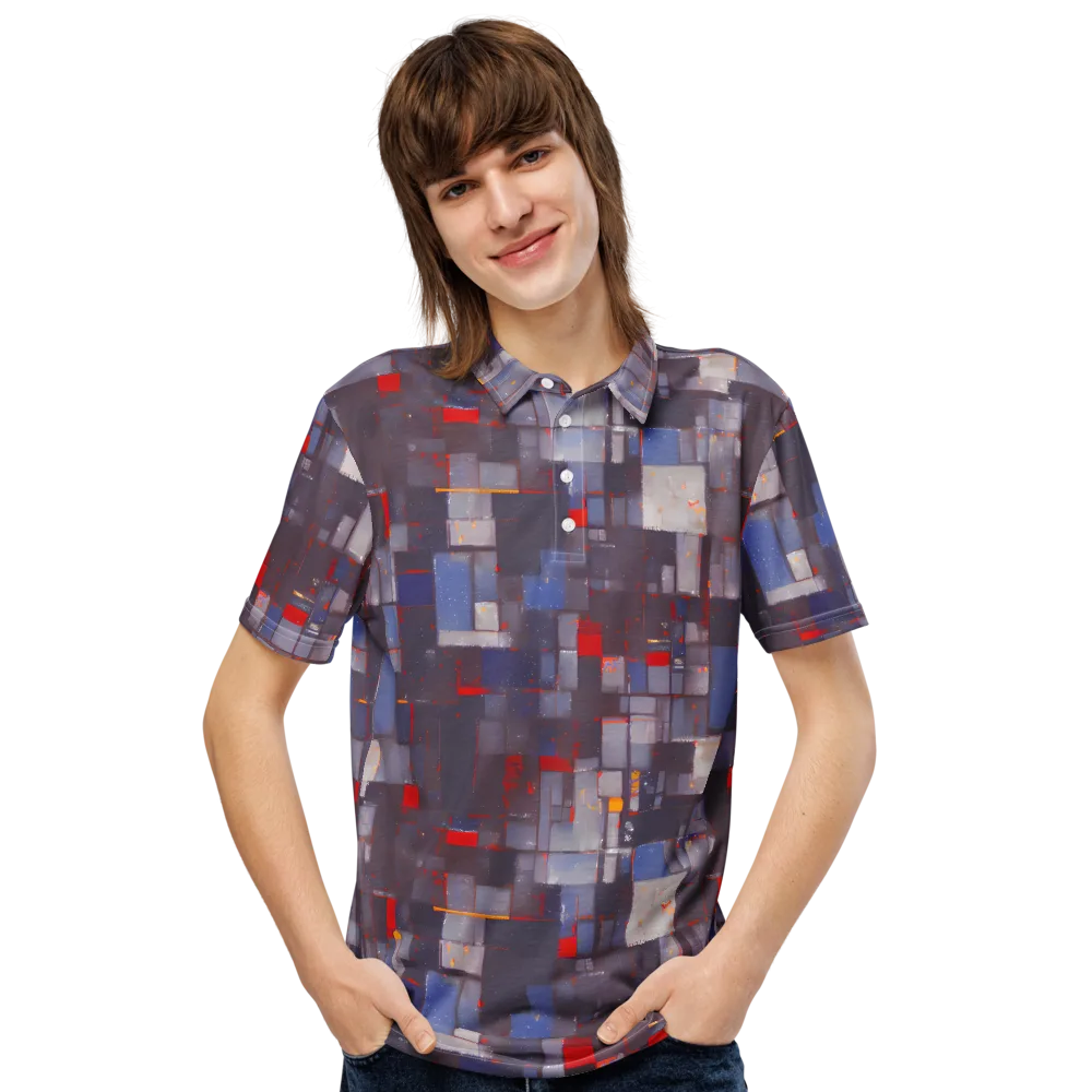 Cubist Rhythm on Men's Slim Fit Polo Shirt — Front