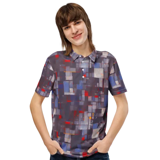 Cubist Rhythm on a Men's Slim Fit Polo Shirt