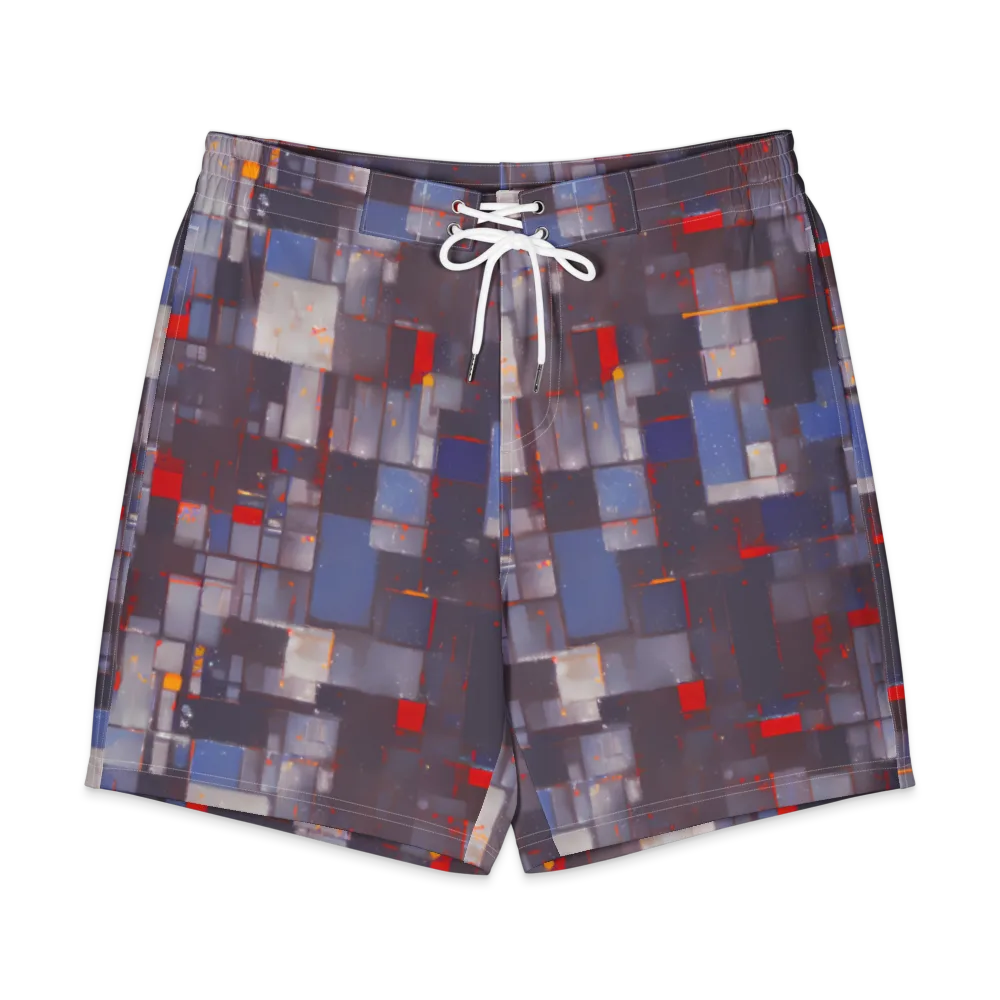 Cubist Rhythm on Men's Board Shorts — Front