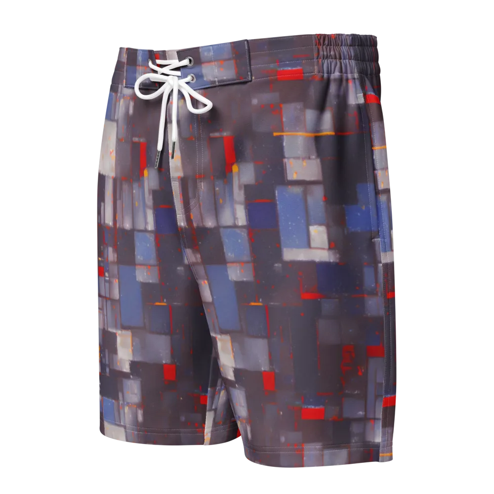 Cubist Rhythm on Men's Board Shorts — Front