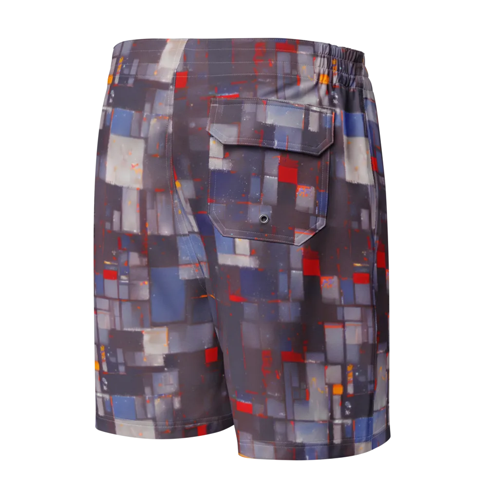 Cubist Rhythm on Men's Board Shorts — Back