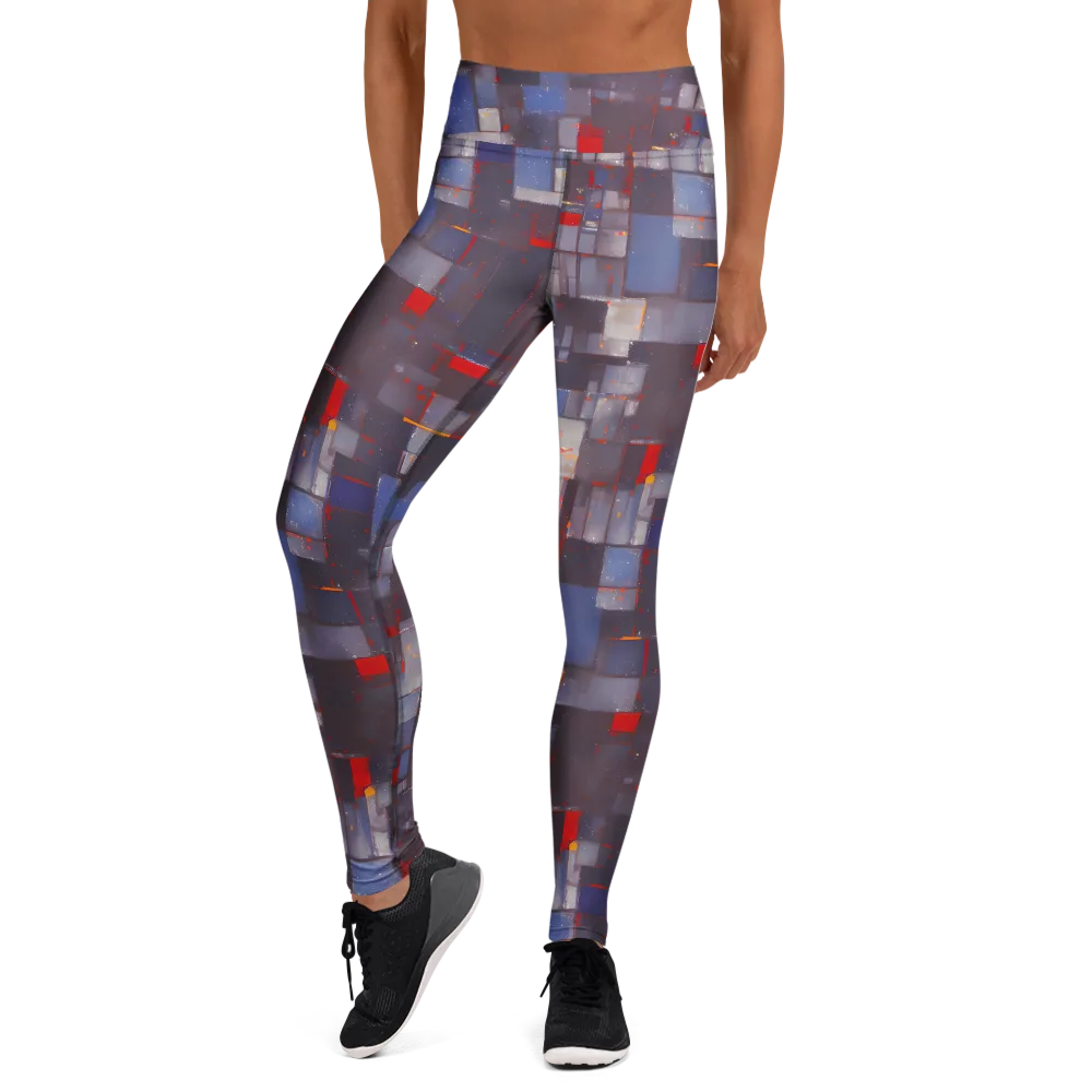 Cubist Rhythm on Yoga Leggings — Front