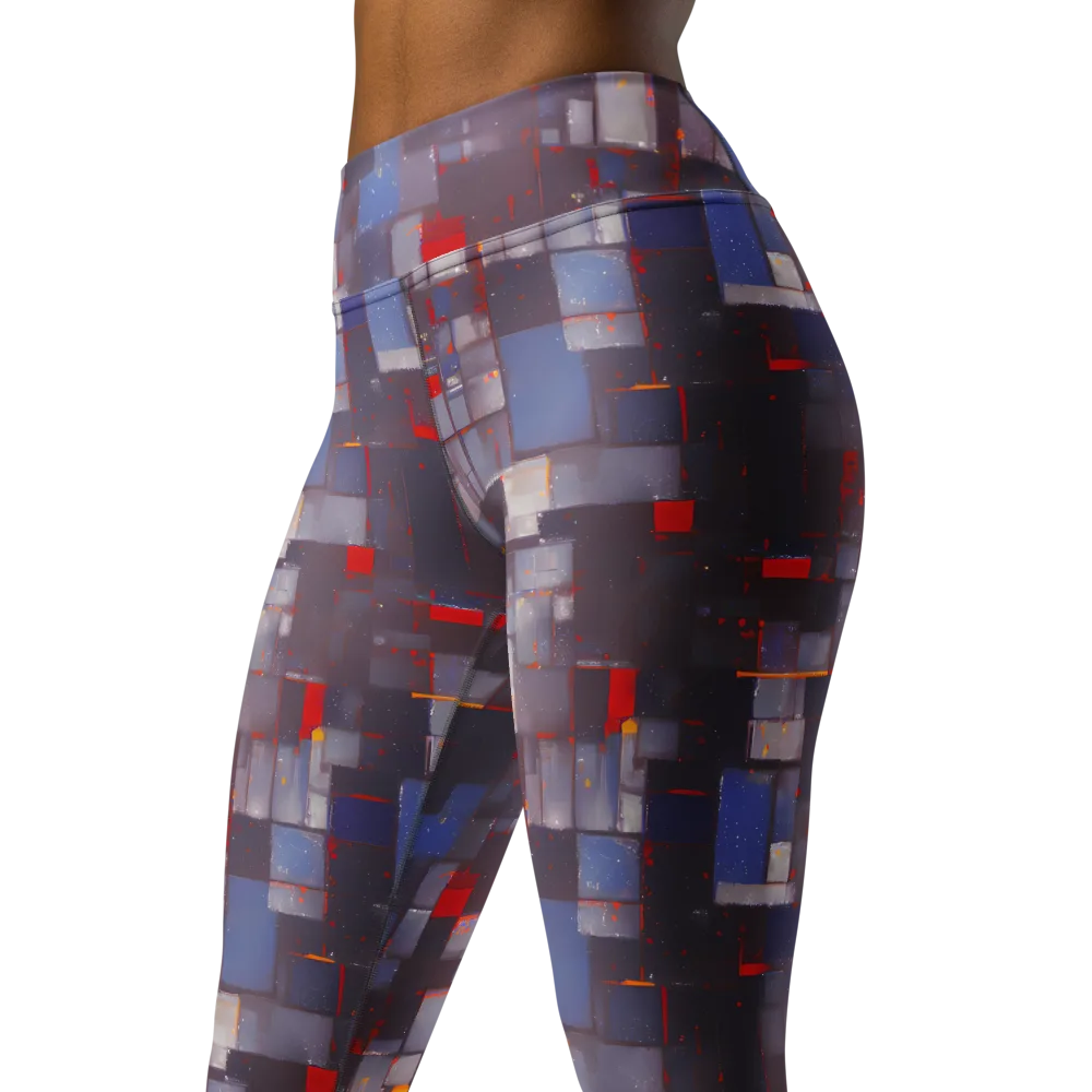 Cubist Rhythm on Yoga Leggings — Left Front