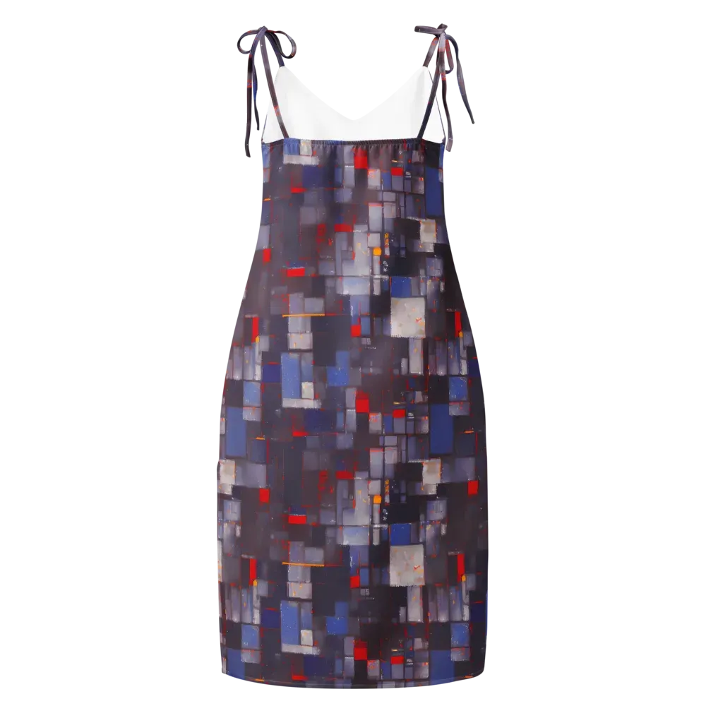 Cubist Rhythm on Slip Dress — Back