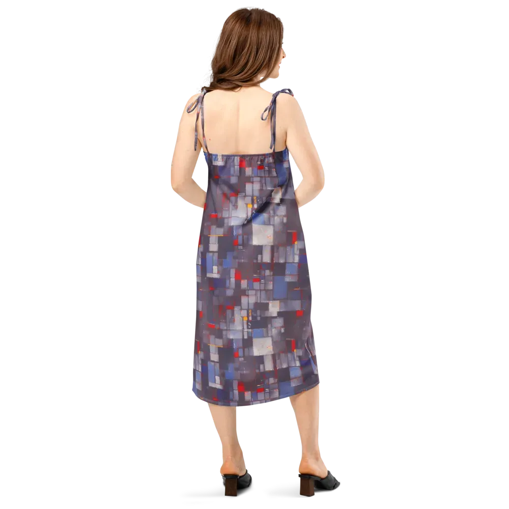 Cubist Rhythm on Slip Dress — Back