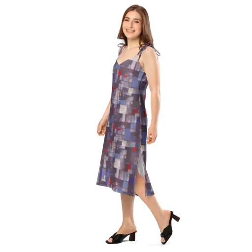Cubist Rhythm on a Slip Dress
