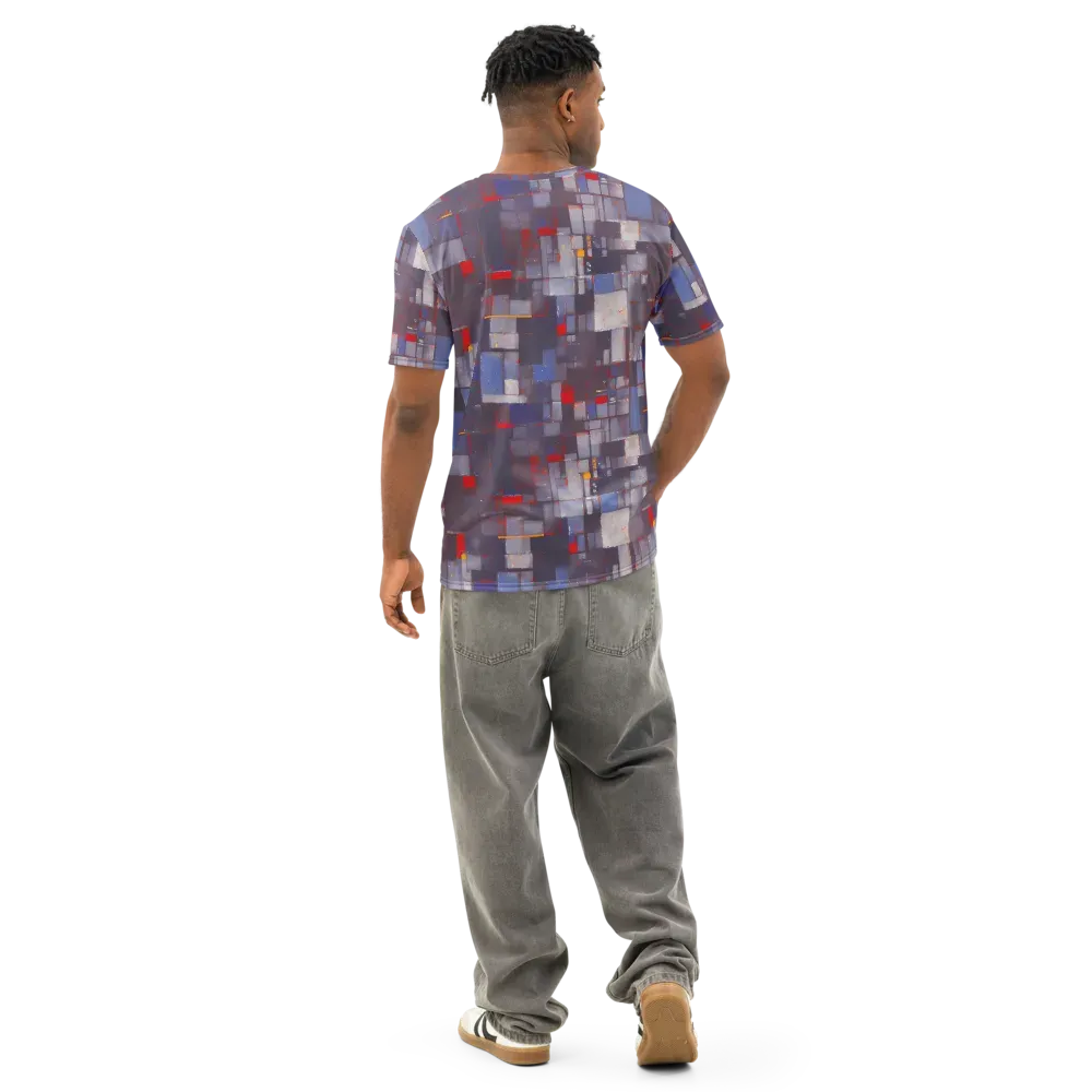 Cubist Rhythm on Men's Cotton Crew Neck T-Shirt — Back