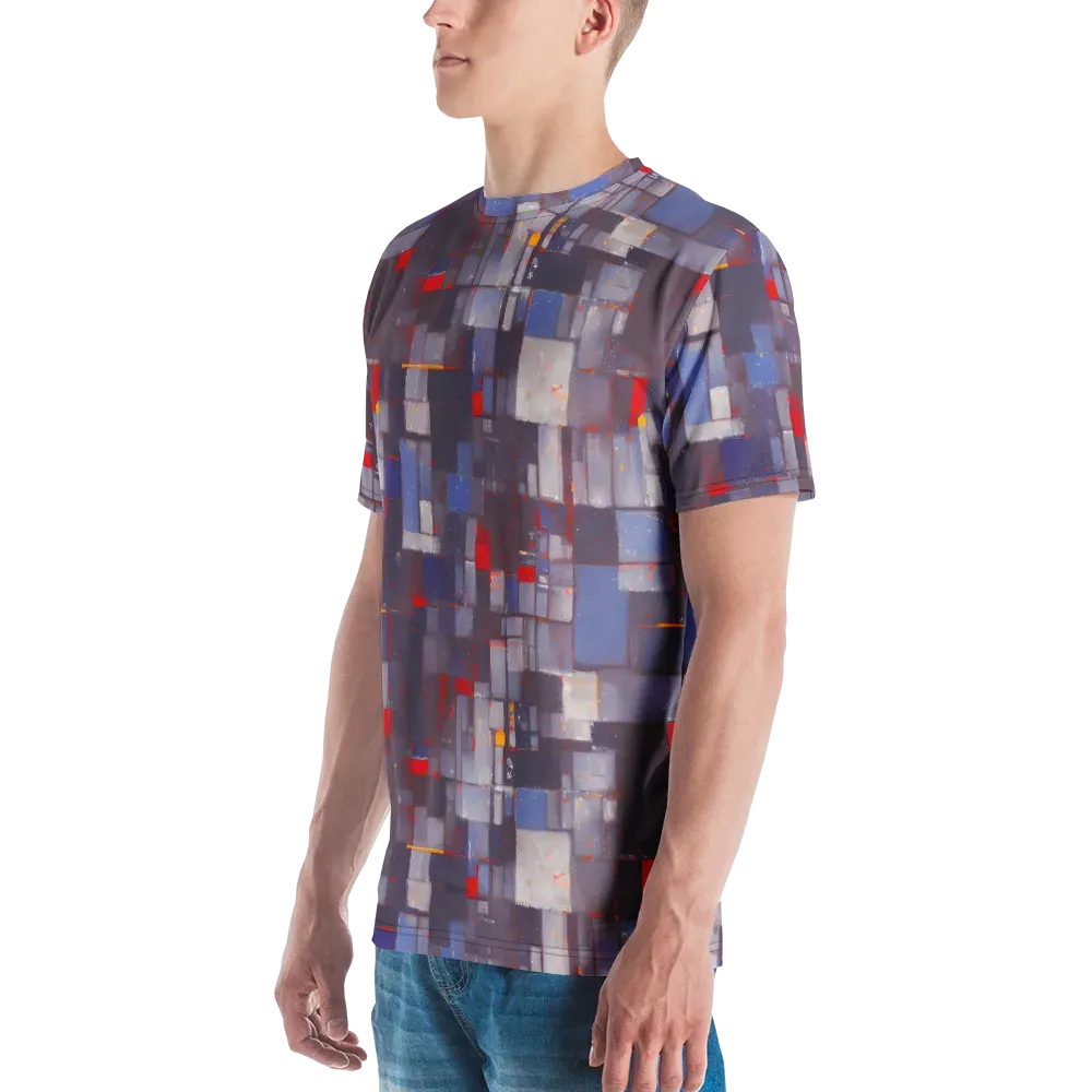 Cubist Rhythm on Men's Crew Neck T-Shirt — Left