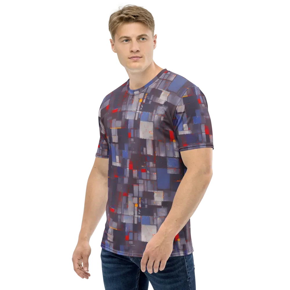 Cubist Rhythm on Men's Crew Neck T-Shirt — Left