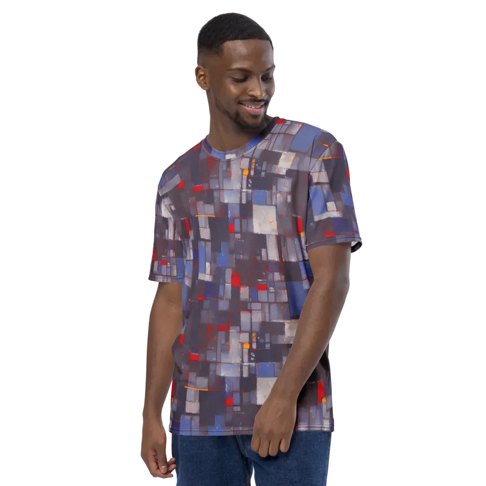 Cubist Rhythm on Men's Crew Neck T-Shirt — Left