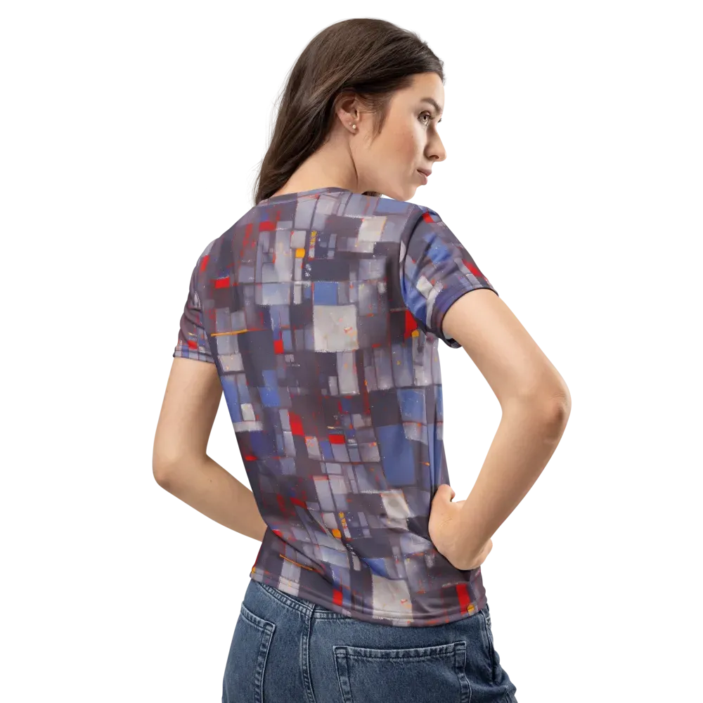 Cubist Rhythm on Women's Crew Neck T-Shirt — Back