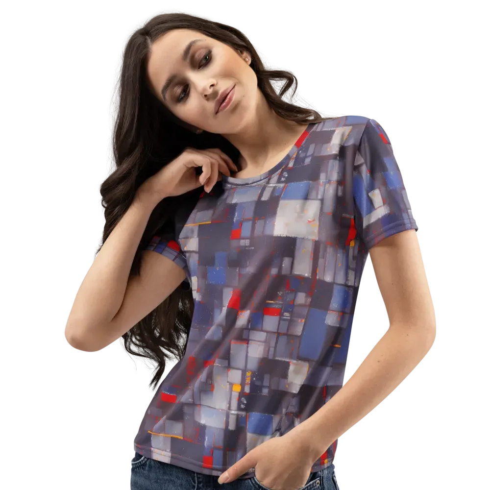 Cubist Rhythm on Women's Crew Neck T-Shirt — Left Front