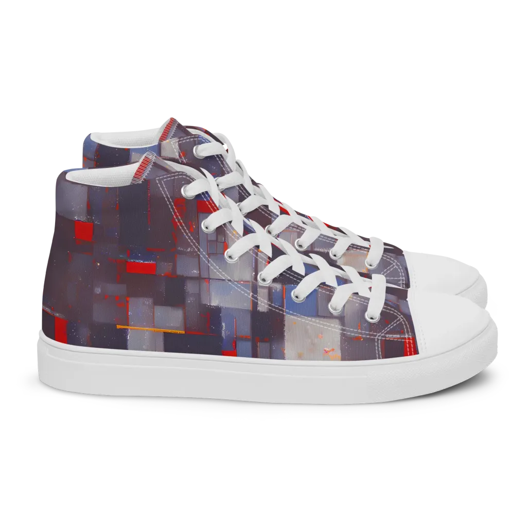 Cubist Rhythm on Women's High Top Canvas Shoes — Right