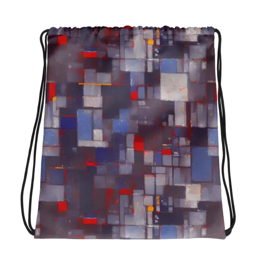 Cubist Rhythm on a Drawstring Bag