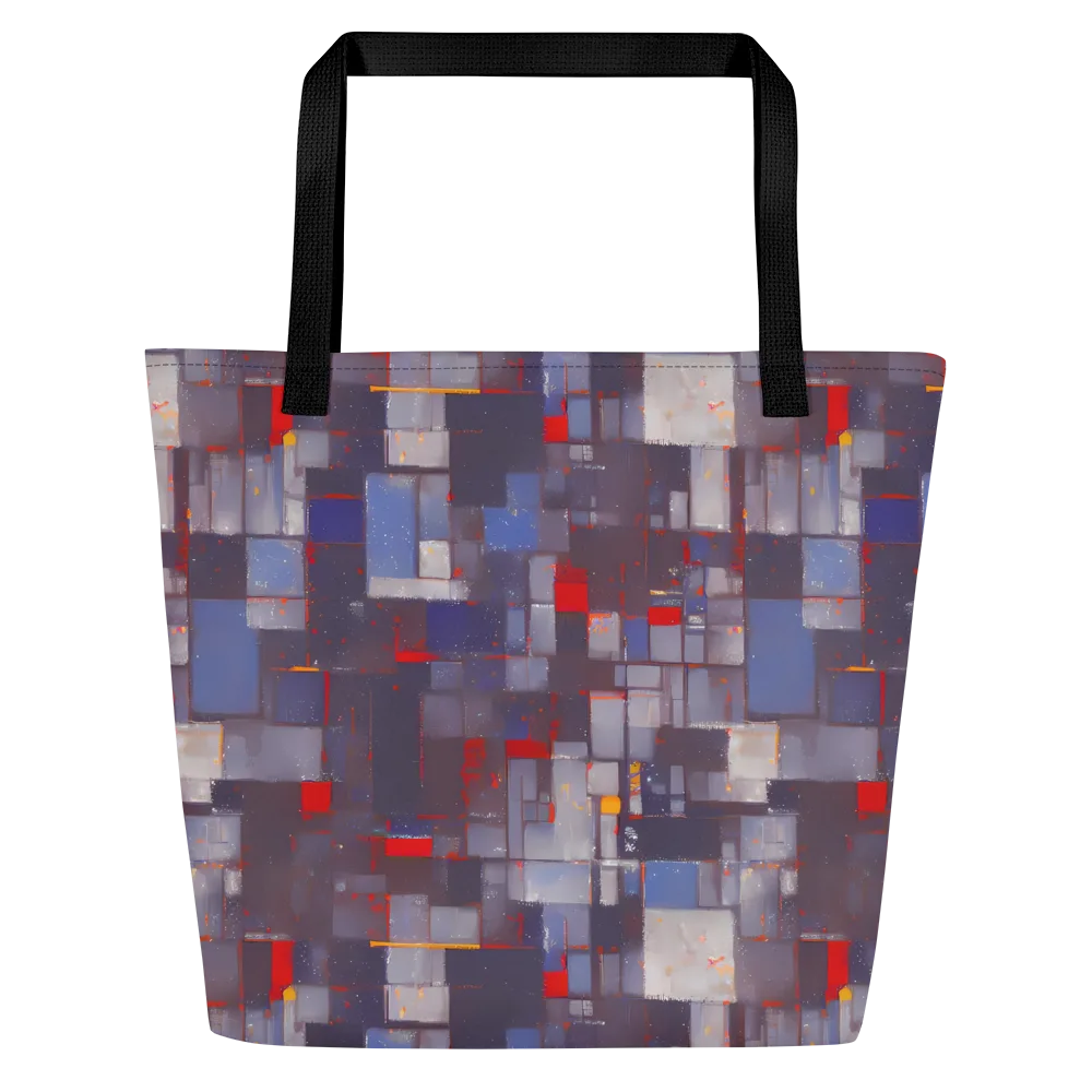 Cubist Rhythm on Large Tote Bag W/ Pocket — Front