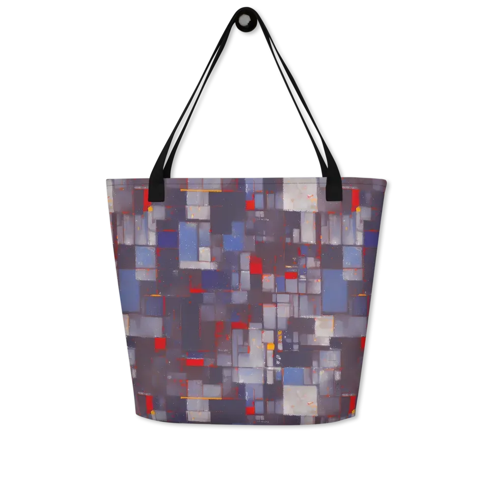 Cubist Rhythm on Large Tote Bag W/ Pocket — Front