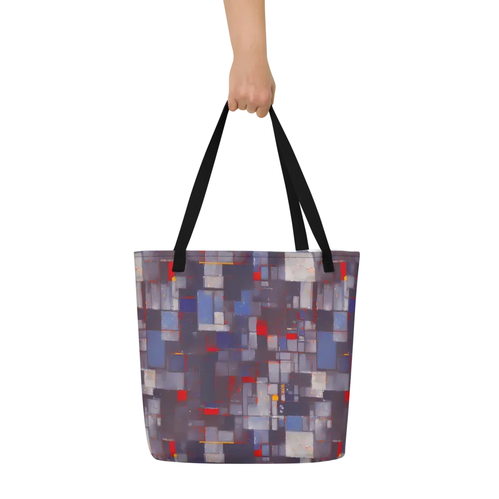 Cubist Rhythm on Large Tote Bag W/ Pocket — Front