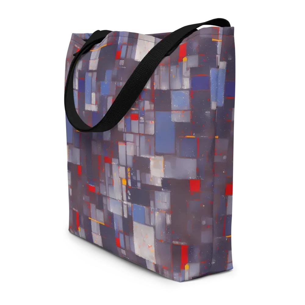 Cubist Rhythm on Large Tote Bag W/ Pocket — Front