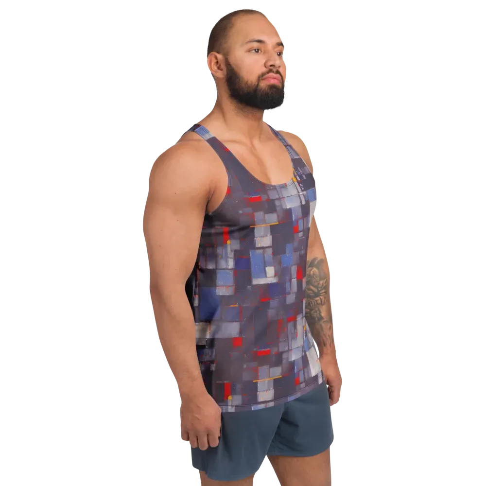 Cubist Rhythm on Men's Tank Top — Right Front