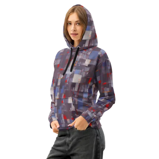 Cubist Rhythm on a Cotton Hoodie