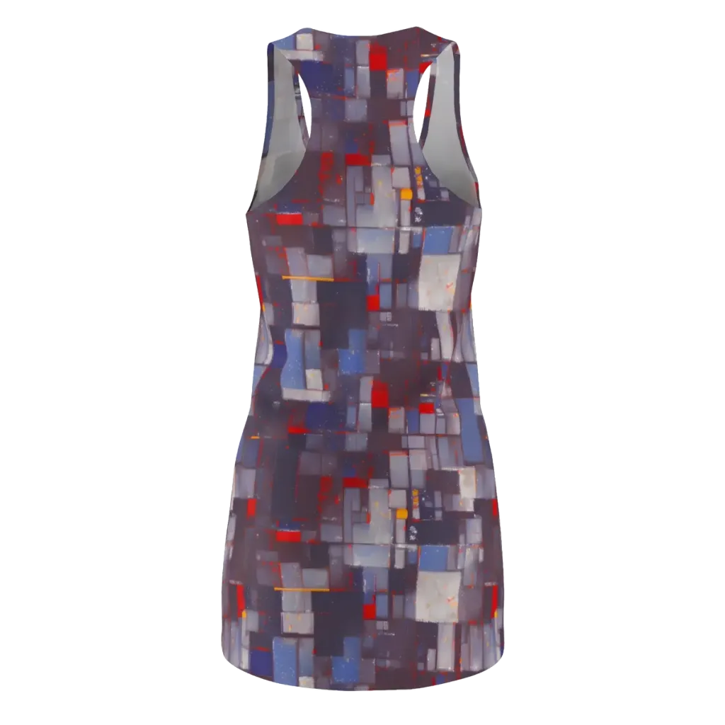Cubist Rhythm on Racerback Dress — Back