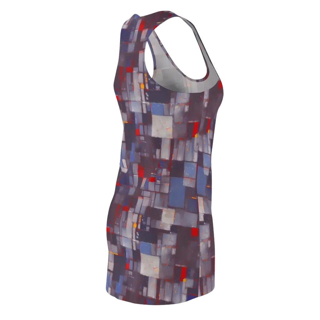 Cubist Rhythm on Racerback Dress — Back Side