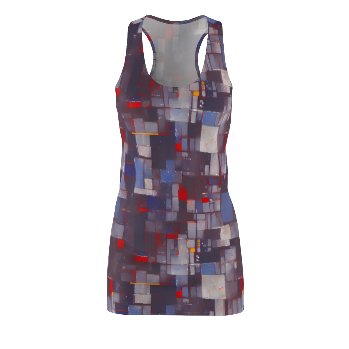 Cubist Rhythm on Racerback Dress — Front